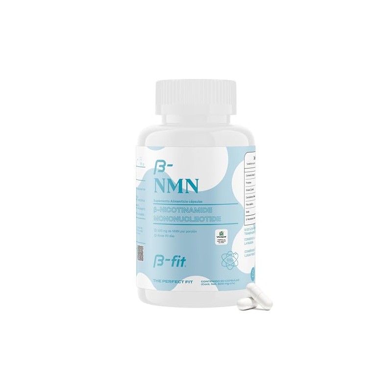 B-FIT NMN 500mg - B-Nicotinamide Mononucleotide - 90 Cápsulas Veganas