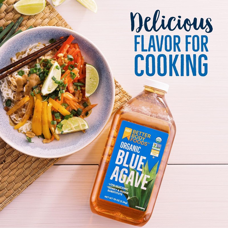 BetterBody Foods Organic Blue Agave, Low Glycemic Sweetener, 78 oz