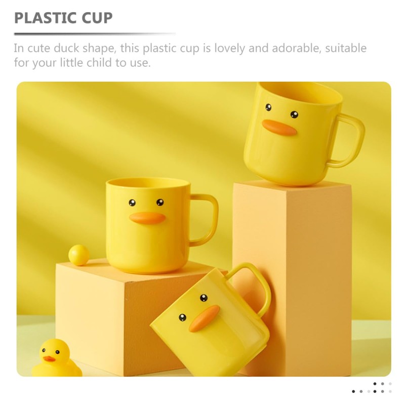OSALADI 2pcs Cute Duck Toothbrush Cups for Plastic Brushing and