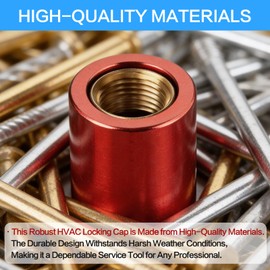 1/4" Pink Brass HVAC Locking Caps 10-Pack, Tamper-Proof Refrigerant