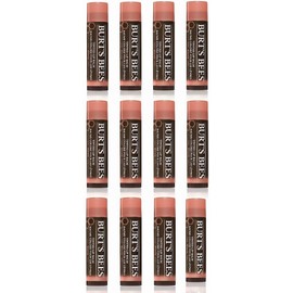 Burt's Bees Zinnia - Bálsamo labial tintado 100% natural, 15 onzas, paquete de 12 unidades