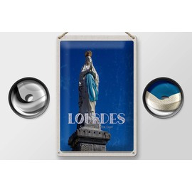 FEMER Blechschild Reise 20x30cm Heiligtum Frau von Lourdes Kirche