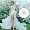 Aodaer Paquete de 60 ventiladores redondos plegables de papel blanco