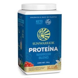 Sunwarrior Warrior Blend Proteína Vegana Orgánica en Polvo | Proteina Vegetal con BCAA, Aminoácidos y Proteína de Chícharo y Baya de Goji | Sin Gluten, Soja, Lácteos, Sintéticos ni Transgenicos | 30 Porciones, Vainilla