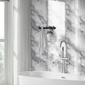 10pcs Thicken Marble Peel and Stick Waterproof Wall Panels,Heat-Resistant Backsplash Tile, 23.6"x11.8" PVC Foam Wall Sticker for Kitchen,Living Rooms, Bedrooms TV Walls,Colorful (Not Real Tile)