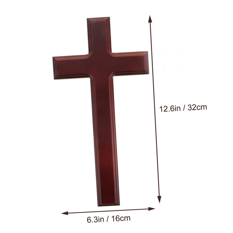 Ciieeo Solid Wood Crucifix Cross Wall Hanging Decor Wooden Craft
