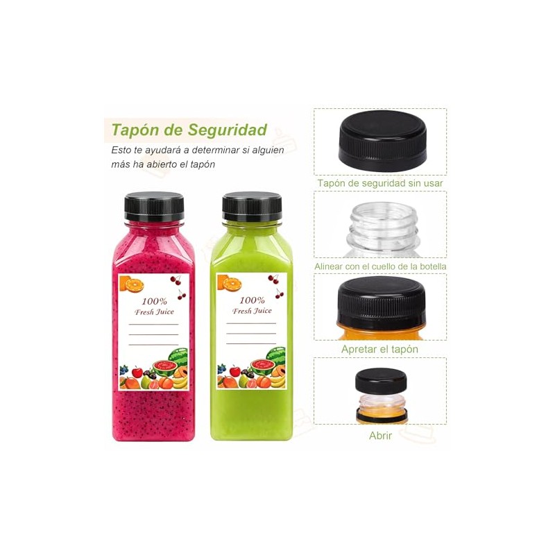 4 Pcs Botellas de Plástico de 350 ml12 Onzas Con