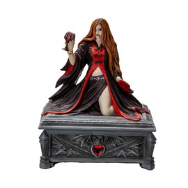 Pacific Giftware Anne Stokes Blood Moon Witch Trinket Box Sorceress with Crimson Accents Ideal for Mystical Decor and Jewelry Storage