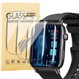 KUSINHOKA 3 Stück Schutzfolie kompatibel mit BANLVS Smartwatch G59 1.83 Zoll, [Anti-Kratzen] Weiche TPU Displayschutzfolie, Vollständige Abdeckung HD Klar Anti-Fingerprint Folie für BANLVS G59