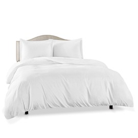 Clara Clark Duvet Cover Ultra Soft Double Brushed Microfiber - Comforter Cover with Button Closure and 2 Pillow Shams, White, King - 90"x104"