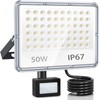 YIQIBRO LED Spotlight with Motion Sensor Outdoor 50 W, 5000