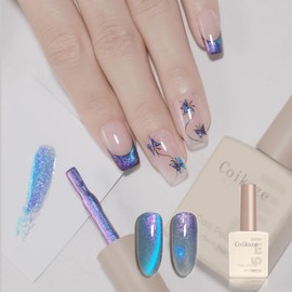 Coikaze Magnetic Nail, Single Color, Aurora, Magnetic Gel, Large Capacity 0.5 fl oz (15 ml), Gel Nail, Magnet, Magnet, Color Gel, Gel Nail Color, Single Item, UV/LED Compatible, Magnet, 40 Haze Purple