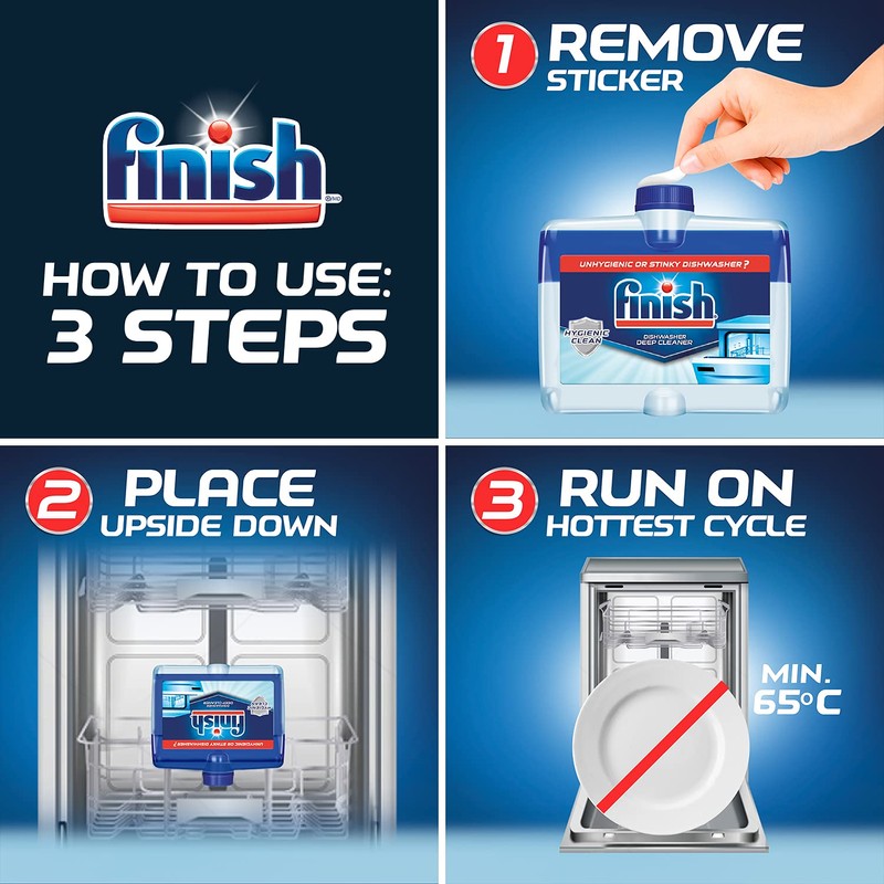 Finish Dual Action Dishwasher Cleaner: Fight Grease & Limescale, Fresh