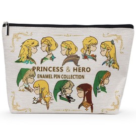 Game Character Printed Cosmetic Bag, Hero Makeup Bag with Zipper for Game Fans, Ladies Daily Use, Birthday Christmas Thanksgiving Gift for Gaming Lovers Fans