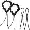 4Pcs Adjustable Elastic Satin Hair Scrunchies Adjust Black Ties Accessories
