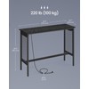 VASAGLE Bar Table with Power Outlets, 47.2 Inches LED Lights