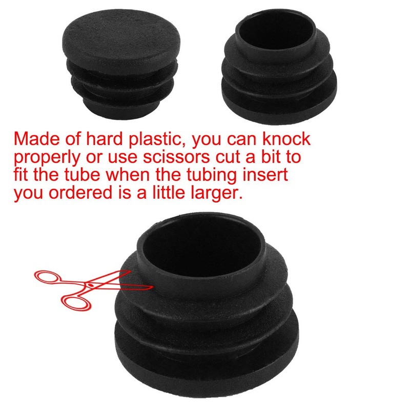 Sourcingmap Black Plastic 25mm Dia Blanking End Cap Round Pipe