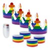 Farvisan 4 Pack Coronas, Pulseras Y Gis Cara Gay Pride