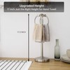 Hoimpro 17" Brushed Nickel Standing Towel Rack Bracket, Double Towel