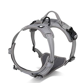 WINHYEPET True Love Dog Harness, No-Pull Reflective Pet Harness with 2 Leash Clips Adjustable Soft Padded Dog Vest with Easy Control Handle for Small Medium Large Dog TLH5651(Gray,S)