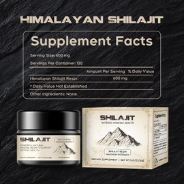 Shilajit Resin, Berrlly Rein Shilajit Harz 600mg Voller über 85 Spurenelemente zur Energieunterstützung Keine Füllstoffe oder Zusatzstoffe, In Handarbeit Geerntet & Gereinigt - 30g für 2 Monate