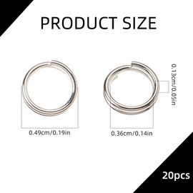 NICENEEDED 20 PCS 925 Sterling Silver Split Jump Ring, 5mm Small Key Rings, Hypoallergenic Bracelet Necklace Open Connector Charm for Jewelry Findings Key Rings
