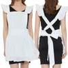 aspire White Apron with Ruffles Retro Serving Apron for Kitchen