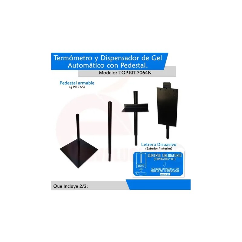 Kit Dispensador Gel Y Termómetro K9 Pro + Pedestal +