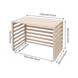 Air Conditioner Fence, AC Unit Cover, Composter Bin Liberty Stripes Privacy Enclosure Panels, AC Protection Pool Equipment Trash Can Fence Panels for Backyard Patio Garden (Light Tan, 4 Panels,B)