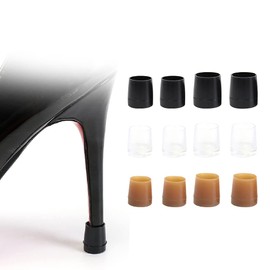 6 Pairs of High Heel Protectors, High Heel Stopper Black and Transparent Heel Protectors, High Heels Shoes for Grass, Gravel Wedding, Outdoor Activities, Easy Walking (2 Sizes, M, L)