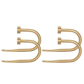 Premium Curtain Holdback, Quality Metal Decorative Curtain Holdbacks with Zinc Alloy Cap Finials,Rust-Proof, Set of 2 Window Curtain Holdbacks,Warm Gold