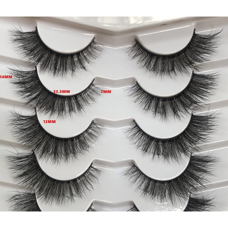 Pooplunch False Eyelashes Natural Cat Eye Look Wispy Volume Faux