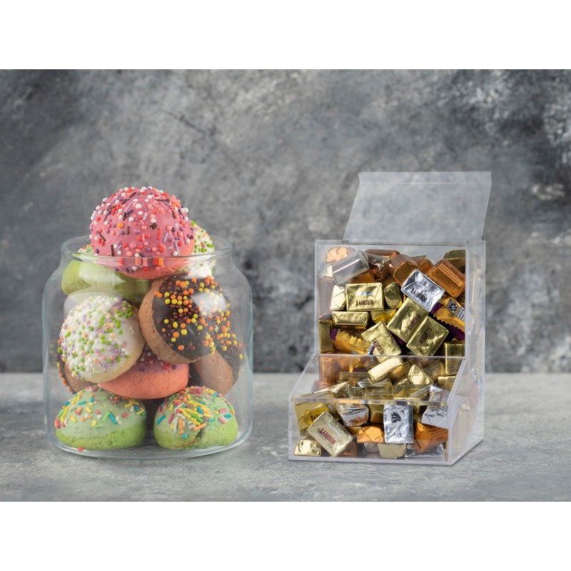 Inevibe Candy Dispenser - Bulk Acrylic Storage Holder with Two