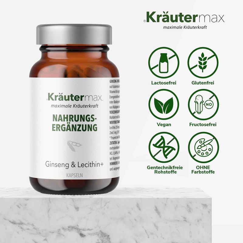 Kräutermax Ginseng & Lecithin+ Capsules 1 x 60 Pieces
