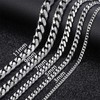 3/5/7/9/11mm Stainless Steel Silver Color Cuban Curb Chain Necklace Choker