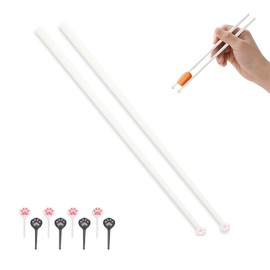APOMOONS Chopsticks Cat Paws 1 Pair, Sushi Sticks Children with 8 Cat Fruit Fork, Cat Paw Chopsticks for Parties, Animal Lovers, Restaurants, Reusable