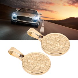 2 Pcs Saint Benedict Pendant Decoration Giving Cross Double Sided Gift Medals Relief Charm Double Sided Elegant St Benedict Cross Relief