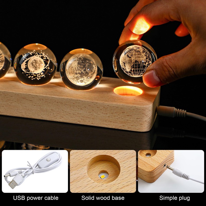 YU FENG 7 Planet Crystal Ball Night Light 40mm/1.57-inch with