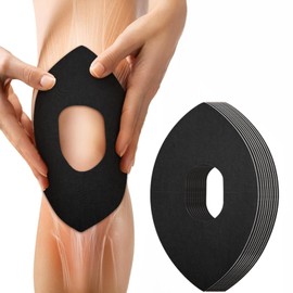 Precut Kinesiology Tape for Knees, 10 Pcs Waterproof & Elastic Athletic Tape for Knee Support & Stability, Breathable Hypoallergenic Latex-Free Tape, German-Engineered Skin-Friendly Adhesive (Black)