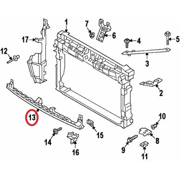 Volkswagen VW OEM Radiator Core Support-Air Baffle Duct Deflector 5GM805705A