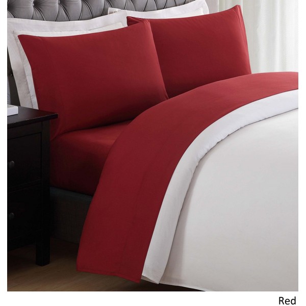 My World Solid 3-Piece Sheet Set, Red, Twin XL