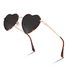 FEISEDY Polarized Heart Sunglasses Women Men Metal Frame Cute Lovely Glasses UV400 Protection B2375