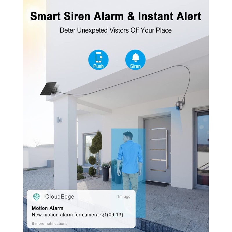 ANRAN 2K Outdoor Surveillance Camera WiFi 360 Degree Swivelling Wireless