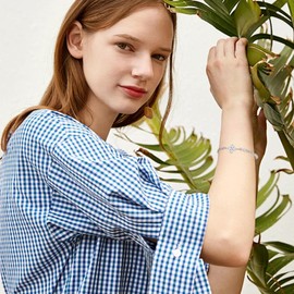 UNIFT Celtic Knot Bracelet for Women Stainless Steel Fashion Charm Irish Celtic Witches Knot Bracelet Wiccan Symbol Jewellery Gift, 22 cm, Stainless Steel, No Gemstone