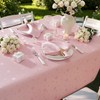 SASTYBALE Tablecloth Rectangle, Pink Wedding Table Cloth Love Heart Jacquard