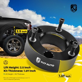 YHTAUTO 2.5 inch Front Leveling Lift Kit, Strut Spacers w/Hardware Fits 2007-2023 Chevy & GMC Models, Silverado Sierra 1500, Yukon, Tahoe, Avalanche, Suburban, RWD/4WD, Suspension Leveling Lift Kit