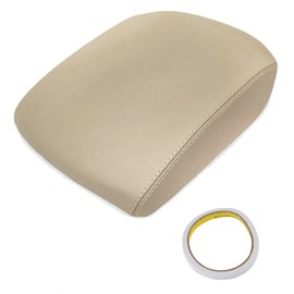 AUTOKAY Leather Armrest Center Console Lid Cover Fits for Honda Pilot 2009-2015 - Beige Tan