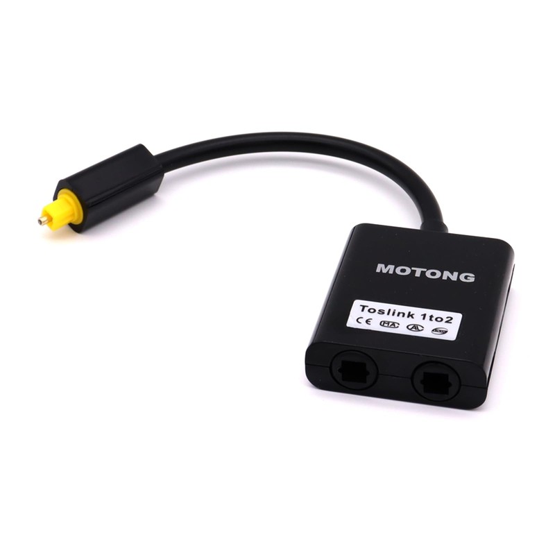 MOTONG Toslink Digital Optical Audio Splitter Adapter 1 in 2