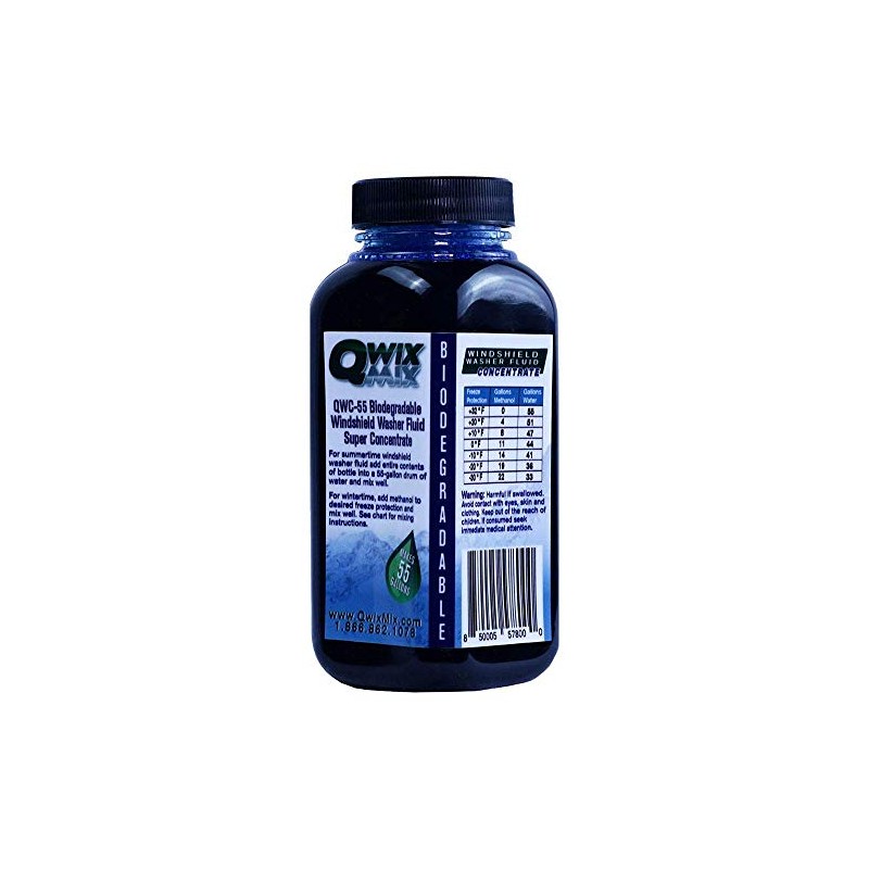 Qwix Mix Windshield Washer Fluid Concentrate, 1 Bottle Makes 55