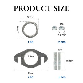 leruiyezs Roller Krümmer Dichtung for Easyboost Dichtungssatz Und Auspuffstifte Für Auspuff Für Roller 50cc Mit Flacher Und Zylindrischer Dichtung Kompatibel Mit for Yamaha for Piaggio for Vespa
